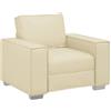 vidaXL Poltrona Sofa Crema 100 cm Pelle Sintetica, Soggiorno, Divano Moderno, Poltrona Elegante, Design Rettangolare, Ecopelle Resistente, posti Morbidi, Seduta ergonomica