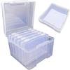 igadgitz home U7298 Scatola Portafoto, 6 contenitori interni per stampe da 12,7 x 17,78 cm (5 x 7) e contenitore - Trasparente, coperchio con cerniera