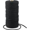 G2PLUS 100m Spago Nero,3mm Cordoncino in Cotone,Cordoncino Natalizio | Spago Natalizio per Regalo Decorazioni,Fai-da-Te,Baker Twine Artigianale,Imballaggio Regalo