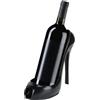 Tissting Portabottiglie Vino Tacco Alto Resina 22x10x19cm Nero Decorazione Casa