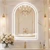 Fictor Specchio da bagno ad arco con luci LED, 61 cm x 91,4 cm