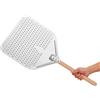 Megashopitalia Pala per Pizza Forata in Alluminio Anodizzato con Manico in Legno 30+40cm Smontabile Pane Dolci