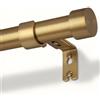DEFYNEE Asta per tende in oro spazzolato, 80-218 cm, diametro 25 mm, allungabile, montaggio a soffitto, in metallo, per camera da letto, terrazza, porta scorrevole in vetro, soggiorno