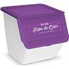 Acan Contenitore impilabile con ruote, in plastica, organizer per biancheria sporca, contenitore per la biancheria (nastro colorato, 36 litri, 36 x 38,5 x 38 cm)