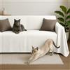 Byour3 - Copridivani 3 4 2 Posti Puro Cotone 100% Granfoulard Telo Rettangolare Salvadivano Teli Multiuso Foulard Copritutto coperta per Divani L Con senza Penisola (Bianco DELTA, 2 posti)