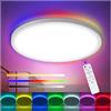 Lamptobe RGB Plafoniera LED Soffitto Dimmerabile con Telecomando, 30CM 24W 3200LM IP44 3000K-6000K Luci RGB per Bagno Soggiorno Cucina Camera dei Bambini