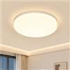 EASY EAGLE Plafoniera LED Soffitto 48W, 3000K 4800LM Lampadario LED Ø30CM | Lampada rotonda da bagno moderna semplice bianco caldo per bagno cucina balcone cantina camera da letto