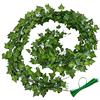 EMSMIL 12 Pezzi Pianta Artificiale Edera con 20 Fascette per Cavi Finta Rampicante Ghirlanda Decorazioni Muro per Casa Ufficio Balcone Finestra Giardino Siepe Recinzione Matrimonio Festa