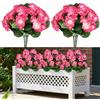 twirush Fiori artificiali per esterni, 6 fasci di fiori di geranio rosa, resistenti ai raggi UV, fiori finti di gerani finti, fiori di plastica e seta, piante finte per esterni, interni, giardino, cortile