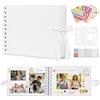 DazSpirit Album Fotografico A5, Scrapbook Fai da Te, 40 Pagine Bianco | 20 Fogli Con 6 Pennarelli Metallici E 8 Adesivi Per Foto, Portafoto E Libro Dei Ricordi Per Matrimonio, Viaggio E Compleanno