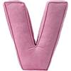 Generic Cuscino Decorativo A Forma Di Lettera In Velluto A Coste Rosa Cuscino Iniziale In Velluto 34 X 36 Cm, Morbido Cuscini In Peluche Per Soggiorno Camera Da Letto(V)
