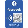 MESSAGENES | Adesivo Seguici su Facebook Smart QR - NFC | 1 Unità Formato Carta | Aumenta i Follower in 1 clic | QR Riutilizzabile: Modifica Link Adesivo Quando Vuoi | Materiali Premium Durevole