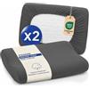 Dreamzie - Federa per Cuscino Cervicale - Set da 3 | 95% Cotone · 5% Elastan · Federa Cuscino Cervicale per Dormire · Lavabile · Antracite · 40-50 x 60-75cm