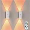 TETSMG Luce notturna con sensore di movimento e telecomando, 16 colori RGB luce notturna dimmerabile, Smart Night Light, lampada da parete a LED ricaricabile, lampada da parete a batteria per scale, camera