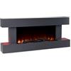 Klarstein Deko Kamin mit LED-Flammen, Elektro Kamin mit Heizung, 2000W Elektrischer Kamin, Sparsamer Kamin Elektrisch, Wandkamin mit Fernbedienung & Timer, Elektrische Kamine mit MDF-Gehäuse