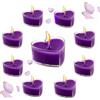 Rakiuty Candele a Forma di Cuore,Candele San Valentino,Candela da tè a Forma di Cuore per Matrimonio,Candeles Amore Galleggiante Senza Fumo (Viola)