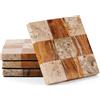 EARTHENTONES Sottobicchieri Marmo Set da 4, Corallo & Rosso, Quadrati 10 cm
