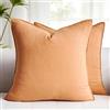 Velvhom Federe Copricuscini Divano 45 x 45 Cotone Lino Fodere Cuscini Quadrate Autunno Inverno Decorativi per Domestiche Sedia Letto Camera da Letto Soggiorno Ufficio Auto Patio Balcone Arancia Set di 2