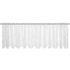 Zhcwldmi Tenda da bistrò bianca per cucina, tenda corta con bordo curvo e ricamo, semitrasparente, per soggiorno (bianco, 100 x 45 cm)
