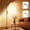 IEGLED Lampada da Terra LED Dimmerabile 32W con Telecomando, 2700K-6500K Luce Regolabile, Piantana Moderna con Lampada da Lettura, Ideale per Soggiorno Camera Ufficio, Nero