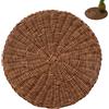 Spldsun 2 Pezzi Tovaglietta Marrone Hollow, Tovaglietta in PVC Tonda Vuota Tappetino, per Presina Piatto, Decorazione da Tavola (Marrone)