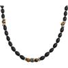 MARLU' Collana con onice nera ovale e sfere occhio di tigre 13CO0152