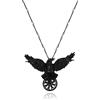 Niaspi Collane con ciondolo a forma di corvo nero per le donne unisex vintage gotico corvo collana lunga regolabile catena a maglia accessori retrò animale gioielli regalo di Halloween
