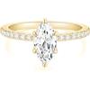 Titaniumcentral 2CT - Anello di fidanzamento da donna in oro e argento, con zirconi, taglio marchese, 13 (16,9), Metallo non prezioso, Zirconia cubica