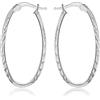Tuscany Silver Orecchini a cerchio da donna in argento sterling con forma ovale decorata