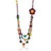 Wasise Collane grosse da donna, collana di perline da donna, collane bohémien, catena da collo colorata da donna, catena lunga con perline, collana vintage, collana multicolore, ciondolo lungo