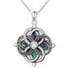 Flyow Collana con nodo da strega, in argento Sterling 925, portafortuna, con ciondolo a forma di nodo celtico irlandese, da donna, per compleanno, Natale, idea regalo, Argento sterling, Zirconia