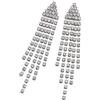 Clearine Nappe Orecchini per Donne Goccia Trasparente Lunga Strass Cristalli Dangle Dichiarazione Sposa Matrimonio Gioielli Argento-fondo