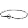 PANDORA Icons Bracciale in maglia snake in argento con chiusura rotonda, 16