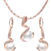 vissen Parure di gioielli da donna, matrimonio, perle, orecchini e collana, Modéré, Zirconia cubica, Zirconia cubica