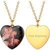 Suplight Collana Cuore Foto Personalizzata Acciaio Inossidabile, Oro Collana Donna Uomo Ciondolo Cuore Portafoto, Oro/Argento, Ciondolo Foto + Incisione, Regalo Donna Uomo