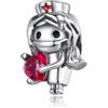 Rimgoris Charm en argent 925 pour femmes bracelets collier Arbre de Noël vert Lapin de Pâques & oeuf Amitié Ma belle femme Journée des enseignants Cadeau de vacances Pomme Noël Bonhomme de neige