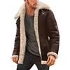 HANXIULIN Lana Cotta Abbigliamento Cappotto da uomo autunno e inverno Plus Size Cappotto con bavero Giacca in pelle imbottita a maniche lunghe Cappotto vintage in pelle di pecora Giacca Invernale Leggera
