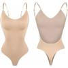 Alexis Leroy Body Snellente da Donna: Body Modellante, Tanga Modellante con Spalline Regolabili Colore della pelle L