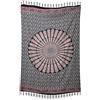 WORU sarong mandala, pareo, fazzoletto, gonna avvolgente, telo mare, Nero , Taglia Unica