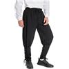 helymore Pantaloni da uomo per primavera, estate, autunno, medievale, rinascimentale, stile vintage, da pirata, Nero , XXXL