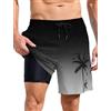 MARZXIN Costume da bagno da uomo 2 in 1, ad asciugatura rapida, traspirante, da spiaggia, da allenamento, con fodera a compressione, nero/grigio, 3XL