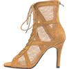Generico Heels Dance Class Bootie Scarpe da Ballo Donna con Tacco Alto Sexy in Rete Eleganti Decollete Scarpe Tacco Donna Punta Aperta con Lacci 7/10 cm per Dance Performance