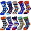 SUKBRGIR Calzini da uomo divertenti da uomo-colorati divertenti novità in cotone funky Crew Socks Pack, calzini artistici