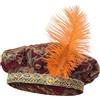 Zanisouta Berretto medievale da uomo con piuma, cappello a forma di piuma, per muffin, cilindro, carnevale, copricapo cosplay enaissance tudor stile elisabettiano