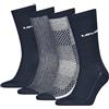 Levi's Regular Cut Denim Giftbox Classic Sock, Navy Combo, 39-42 (Pacco da 4) Unisex-Adulto