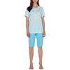 Linclalor - Pigiama da Donna Estivo in Cotone con Maglia a Mezza Manica e Bermuda. Disponibile nel Colore Grigio e Fino alla Taglia 60-2101102 - Colore Bianco/Shadow, Taglia 42