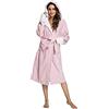 Tuopuda Accappatoio Donna con Cappuccio 2 Tasche Pigiama Kimono Vestaglia Camicia da Notte con Cintura Scollo a V Camice da Notte Nightdress per Sposa al Nubilato/Matrimoni/Feste