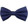 TigerTie papillon di seta - marino blu scuro argento a pois