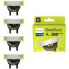 Philips OneBlade Original 360 - Testine di ricambio per rasoio elettrico OneBlade e Pro, originali Philips, 4 lame singole, fornitura per 16 mesi (QP440/60)