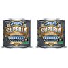 Hammerite Superia smalto metallo antiruggine interno e esterno, Ferromicaceo Nero, 750 ml (Confezione da 2)